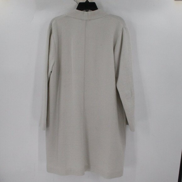 Eileen Fisher Cardigan Women Large Tencel Lyocell Blend Open Front Long pockets - Picture 5 of 9